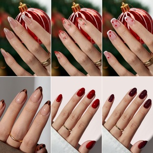 Kit de faux ongles à presser French Manucure Noël, Marque Privée, Gel Souple Marron Hiver, Haute Qualité, Fournisseurs en Gros - Product Image 2