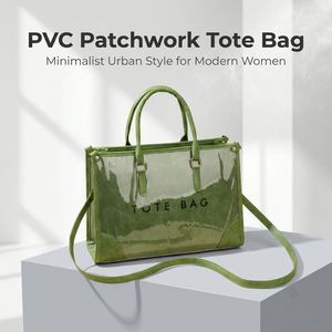 Nuevo Bolso Tote Transparente de PVC para Mujer, Elegante y Versátil, con Diseño de Letras en Poliéster, Cierre de Cremallera, Estilo Coreano Chic y Moderno - Product Image 1