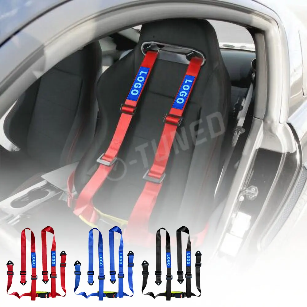 Rennwagen Sport Styling 2 Zoll 4 Punkt Nylon Gurt Sicherheits gurte mit Logo Gurt Sicherheit Schulter gurte Auto Interior Decor Teile