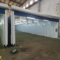 Fabrika Çıkışlı 18m Teleskopik Boya Kabini PVC Kumaşlı Geri Çekilebilir Sprey Kabini Patlamaya Dayanıklı LED Işık ve Dizel Isıtma ile
