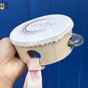 Tamburello in Legno Strumento Musicale a Percussione 4 Pollici per Bambini, Giocattolo Tamburo Portatile, Prezzo Offerta Speciale Marzo 2025 - Product Image 2
