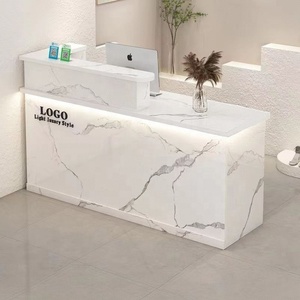 Sober New Design Durable Reception Desk Modern Small Office Customer Service Counter Front Beauty Salon Reception Desk - Product Image 3