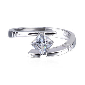 yunnique Wish Square Princess <b>Ring</b> <b>With</b> Simulated Diamonds <b>925</b> Sterling <b>Silver</b> Plated Women's Engagement <b>Ring</b> - Product Image 5