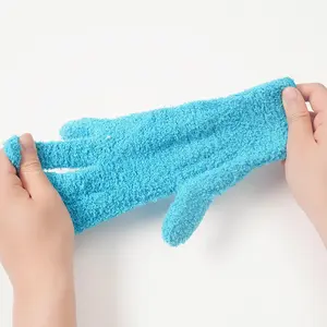 Çevre dostu kolay temiz yumuşak mikrofiber ev toz temizlik eldiveni