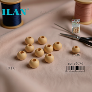 Perline in legno ILAN da 20 mm con foro grande per accessori di abbigliamento - Product Image 3