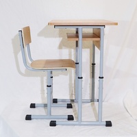 Table et chaise d'école secondaire en bois pour la Roumanie, mobilier de classe, ensemble bureau et chaise pour étudiants