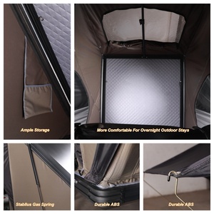 Tenda atas atap mobil 2-3 orang, tenda kain Oxford otomatis Pop-Up, cangkang keras aluminium Kemah luar ruangan mudah dibuat - Product Image 2