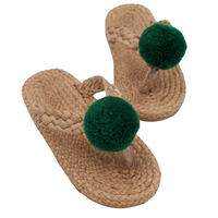 Pantoufles d'été pour femmes pantoufles tissées naturelles style dame sandales à jacinthe d'eau fabriquées au Vietnam Manufacture