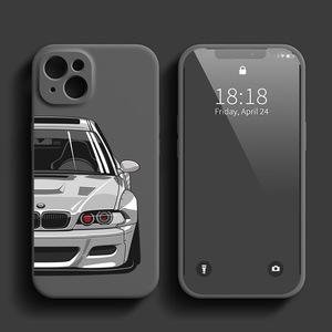 Ốp đ<span class=keywords><strong>i</strong></span>ện thoạ<span class=keywords><strong>i</strong></span> iPhone 15 14 13 Pro 12 11 Xs X XR Max 7 SE chất liệu silicon mềm, màu đen mờ, kiểu dáng thể thao JDM Racing, phong cách nhà máy. - Product Image 5