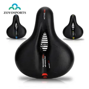 ZOYOSPORTS Comfortable Bike Seat Wide Bicycle Saddle Memory Foam Padded Soft Bike Cushion with Dual Absorbing Shock Rubber Balls