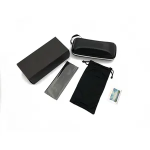 Draagbare Zonnebril Pack Tas Bril Case 1Pc Zwarte Rits Transparante Doos Hard Gepolariseerde Kaart Kartonnen Accessoires Pakket Touw