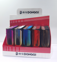 Briquets à jet de butane rechargeables électroniques modernes en plastique, 5 couleurs, résistants au vent, avec boîtier métallique, cadeaux d'affaires, cigarettes
