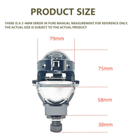 Lente de Proyector Bi-LED IDISON T17WTIR de 3.0 Pulgadas, 6000K, Doble Prisma, Luces Rectas, Actualización de Faros Delanteros para Automóvil