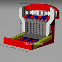 Machine de jeu gonflable portable Connect 4 de basketball pour la location événementielle extérieure et les fêtes