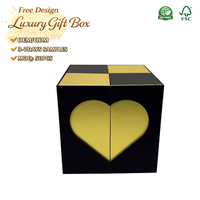 Caja de Regalo de Papel Ecológica, Caja en Forma de Corazón, Cartón de Embalaje, Caja de Regalo de Lujo, Embalaje para Tienda, Papel de Aluminio Dorado