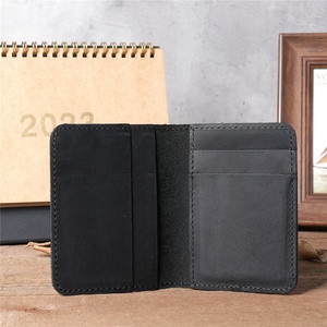 Cartera delgada de cuero para hombre plegable marrón Crazy Horse titular de la licencia de <span class=keywords><strong>conducir</strong></span> cierre abierto portátil Popular láser para uso diario - Product Image 6