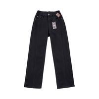 Jeans de Cintura Alta para Mujer, Tallas Grandes, Diseño con Logotipo Personalizable, Casuales, Versátiles, Elásticos, Transpirables, Pantalones Vaqueros Rectos