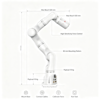 Bras robotique industriel PLC 6 axes avec capteur de force, haute précision, faible interférence, plage de mesure réglable, moteur et boîte de vitesses