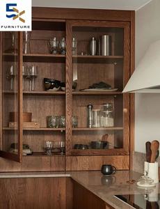 Erxi ücretsiz tasarım ısmarlama katı ahşap Vintage stil açık mutfak dolapları yemek odası mutfak antika Modern - Product Image 3