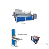 Ligne de production de papier toilette automatique clé en main, incluant machine de rembobinage, de perforation et de fabrication de mandrins