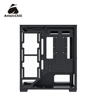 AntarcChill Black Mid Tower Panoramic Gaming Case Dual Chamber 240mm AIO MATX ITX USB 3.0 Factory