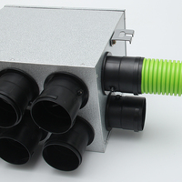 Boîte de distribution d'air insonorisée en métal 1-10 ports en coton pour hôpitaux Gymnases Escaliers Rectangle Acier galvanisé