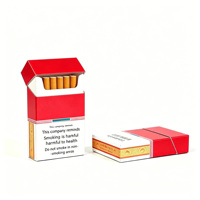 Boîtes d'emballage biodégradables pour cigarettes, personnalisées par le fabricant, impression couleur intégrale, carton rouge et blanc, estampage à chaud or et argent