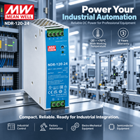 Alimentation électrique sur rail DIN MEANWELL NDR-120-24 24VDC 5A AC DC, boîtier métallique pour équipement d'automatisation semi-conductrice
