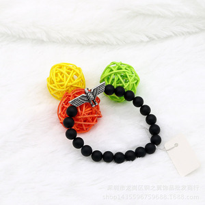yunnique Black Matte Agate <b>Bead</b> <b>Bracelet</b> 8.0mm Stainless Steel Eagle Charm Unisex Jewelry - Product Image 2