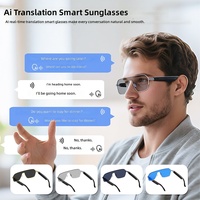 Lunettes de soleil intelligentes en métal à verres monobloc carrés, pour la conduite et la protection solaire, avec verres teintés et traduction vocale IA