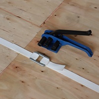 Cinta de Flejado PET de 32 mm, Alta Calidad, Superficie Lisa Blanca, Certificación ISO9001, Tejida con Cordón, Duradera y de Alta Tenacidad para Embalaje Manual