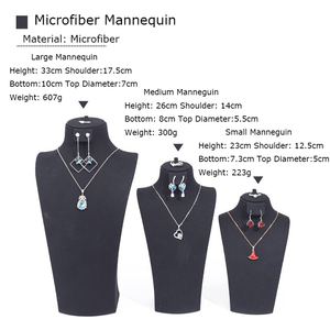 Espositore per Collane in Microfibra, Manichino, Collo, Espositore da Banco per <span class=keywords><strong>Gioielleria</strong></span>, Espositore per Orecchini e Collane - Product Image 5