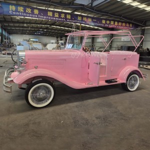 Elegant <b>Pink</b> Vintage Electric Tour Car Custom Roof <b>Frame</b> for Event Parade Display - Product Image 6