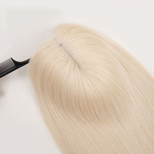 Topper rubio con clip para mujer, base de seda 6*7, mono lace, para cabello humano virgen europeo ruso. - Product Image 5