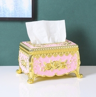Boîte à mouchoirs décorative de style européen, pour voiture, hôtel, maison, en acrylique, luxe