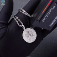 Pendentif Jésus Hip Hop Iced Out pour chaîne, plaqué or 18 carats, argent sterling 925, diamant Moissanite VVS