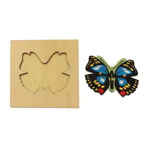 BO011 Kids Wooden Educational Children Toy Butterfly puzzle montessori material