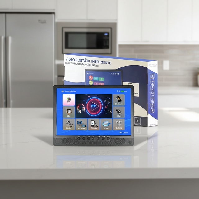 Mini LED LCD Rechargeable TV DC 12V Supports Customization Blue-tooth USB DVB-T2 Portable Kitchen TV