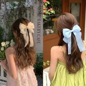 Jepit rambut ikatan simpul elegan, aksesori rambut pita kupu-kupu besar Korea dengan klip pegas logam untuk wanita - Product Image 4