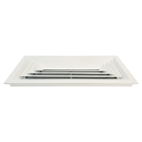 Grille de Diffusion Carrée en Aluminium avec Volet de Retour d'Air, Débit Quatre Voies pour Système de Ventilation de Climatisation Plafonnier