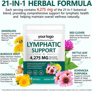 Complément alimentaire à base de plantes pour le soutien lymphatique, antioxydant naturel, 4275 mg, mélange botanique 21 en 1, certifié GMP, gélules molles - Product Image 5