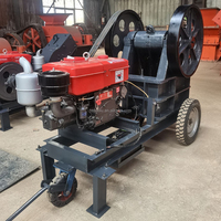 Petite installation mobile de concassage de granit et de marbre PE-150*250, concasseur à mâchoires, concasseur de pierre à moteur diesel