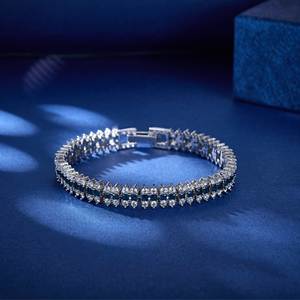 Pulsera de tenis de moda al por mayor, pulsera de mujer de circón chapado en rodio, joyería de eslabones de cadena - Product Image 6