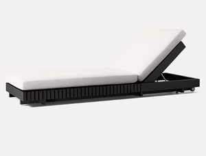 كراسي الاستلقاء على الشمس على الطراز البسيط سرير شمسي رائع مع طاولة فندق شاطئ مقاوم للماء فيلا ألومنيوم سرير نهاري - Product Image 3