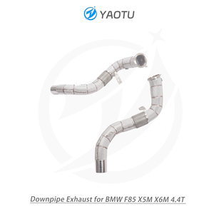 YT thép không gỉ tùy chỉnh bảo vệ nhiệt xả tiêu đề, downpipe và ống phía trước cho BMW F85 x5m X6M 4.4t - Product Image 5
