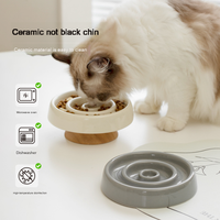 Bols et assiettes en céramique pour animaux de compagnie, pour une alimentation lente, protégeant les vertèbres cervicales. Assiettes pour chats et chiens anti-étouffement.