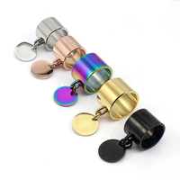 Msx — bagues rondes des amoureux, bijoux en acier inoxydable 316L, gravés au Laser, lettres, nom/mots, 5 couleurs, pendentif