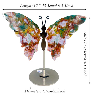 Bán Buôn Đá Tự Nhiên Bướm Khắc Thủ Công Mỹ Nghệ Tinh Tế Bán Quý Đá Đại Dương Jasper Cánh Bướm Cho Trang Trí Nội Thất - Product Image 2