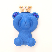 Nouveaux accessoires mignons en alliage électroplaqué, motifs couronne et petit ours, peints par pulvérisation, pour coques de téléphone, avec strass décoratifs