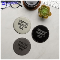 Sous-verres en similicuir gravables au laser, sous-verres de bureau en cuir personnalisables avec logo, supports vierges pour gravure laser, cadeau promotionnel